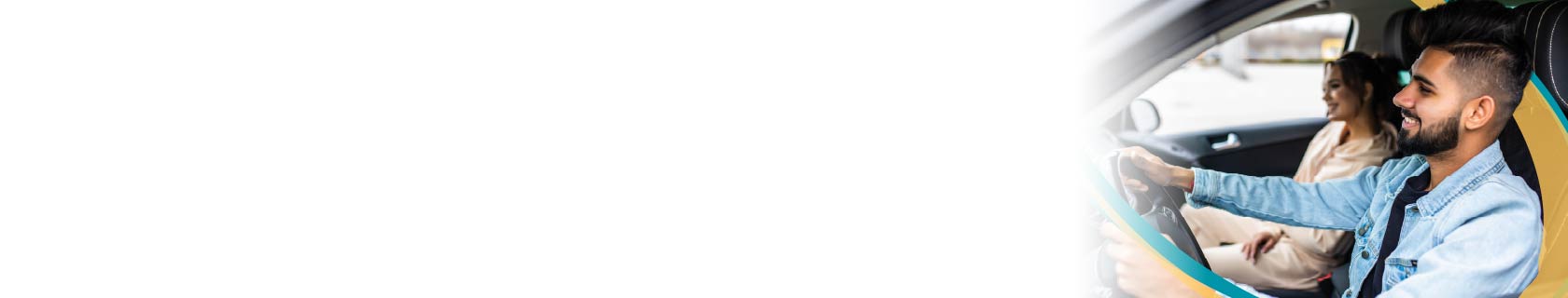 Image of man and woman couple driving in car.